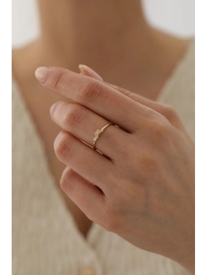 Yavuz Kuyumculuk 14 Ayar Altın Taşlı Kelebek Yüzük