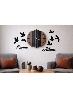 Kişiye Özel 40CM Salon Duvar Saati, Şık ve Modern Tasarım