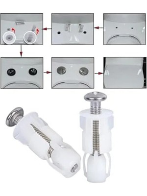 Calperia Uyumlu Yavaş Kapanan Klozet Kapak Montaj Dübeli, 2'li Set