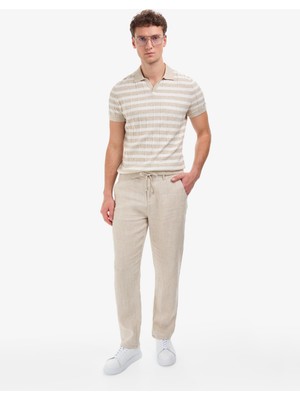 Pierre Cardin Erkek Bej Regular Fit Kanvas Pantolon 50322121-VR011