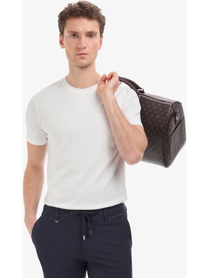 Pierre Cardin Erkek Ekru Slim Fit Bisiklet Yaka Triko Tişört 50320807-VR019