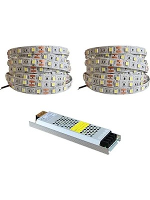 Calperia 10 Metre Şerit LED Günışığı Renk, 12V 10 Amper Trafo ile
