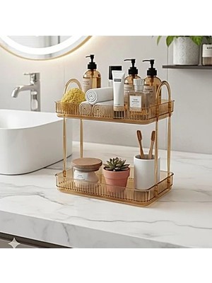 Calperia Banyo Düzenleyici Raf: Amber Sarı Renk ile Pratik ve Şık Tasarım