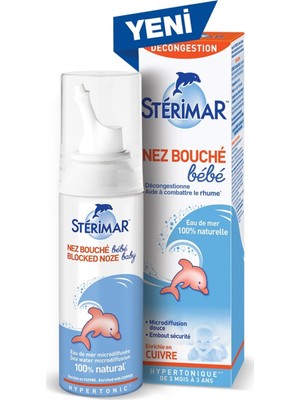 Sterimar Bebek Burun Spreyi 100 ml Hipertonik Özellikli Tıkalı Burunlar İçin 0-3 Yaş Uygun