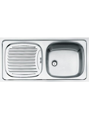 Teka Ebm 45 Paslanmaz Çelik Eviye Sağ Damlalıklı Gri Renkli 45 cm Tezgah Tipi Modern Tasarım