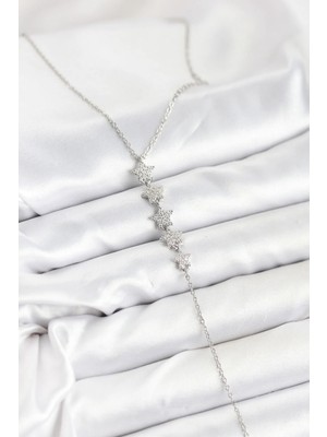 bebekokusu Tegan 316L Çelik Zincir Gümüş Renk Yıldız Model Y Kolye TG27BKO10661