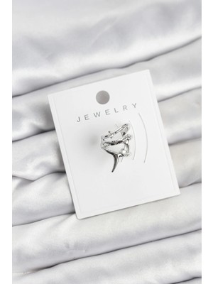 bebekokusu Tegan Gümüş Renk Pirinç Diken Model Kıkırdak Earcuff Küpe TG27BKP11622