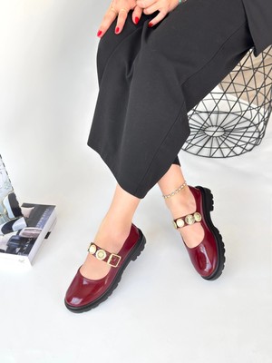 bebekokusu Okira Bordo Rugan Oxford Ayakkabı