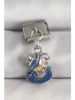 bebekokusu Tegan 316L Çelik Gümüş Renk Sallantı Kova Burç Model Nomination Charm TG27BC1374