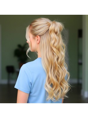 Pileli Store Fiber Sentetik Dalgalı Yarım Ay + 2 Yan Çıt Çıt - Balköpüğü Beyaz Platin Röfleli