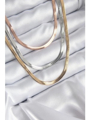 bebekokusu Tegan 316L Çelik Mix Renk Italyan Zincir Model Kadın Kolye TG27BKO8208