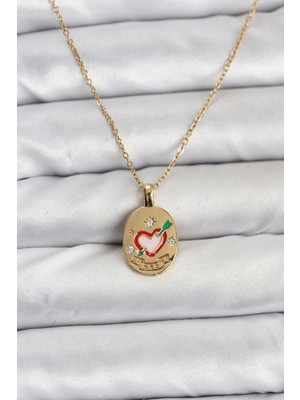 bebekokusu Tegan 316L Çelik Zincir Gold Renk Kalp Figürlü Kadın Kolye TG27BKO10757