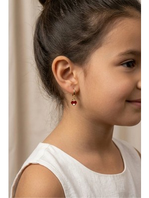 Yavuz Kuyumculuk 14 Ayar Altın Sallantılı Kalp Çocuk Küpesi