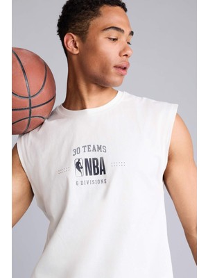 DeFacto Nba Wordmark Oversıze Baskılı Bisiklet Yaka ATLET G0909AX26SM