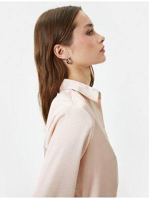 Koton Saten Gömlek Uzun Kollu Düğmeli