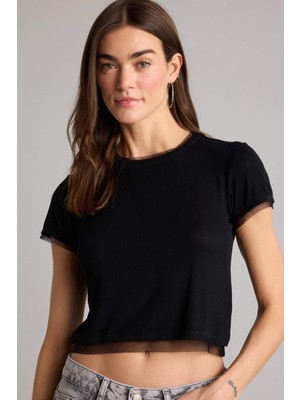 DeFacto Slim Fit Bisiklet Yaka Fitilli Kaşkorse Kısa Kollu Tişört H5768AX26SP