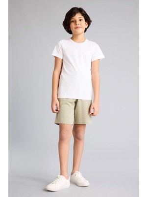 DeFacto Regular Fıt Sweatshırt Kumaşı Şort Erkek ÇOCUK B5867A826SM