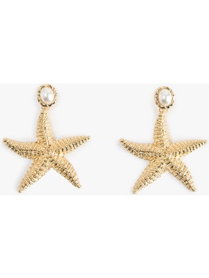 Koton Inci Detaylı Sallantılı Büyük Boy Deniz Yıldızı Küpe