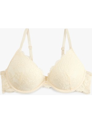 Koton Dantel Detaylı Balenli Push Up Sütyen