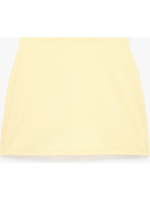 Koton Yüksek Bel Slim Fit Interlok Spor Mini Şort Etek