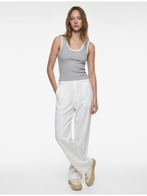 Koton Slim Fit Kolsuz Biyeli U Yaka Kaşkorse Bluz