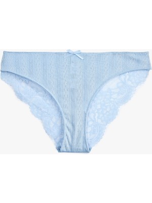 Koton Rahat Kalıp Dantel Detaylı Fiyonklu Brazilian Külot