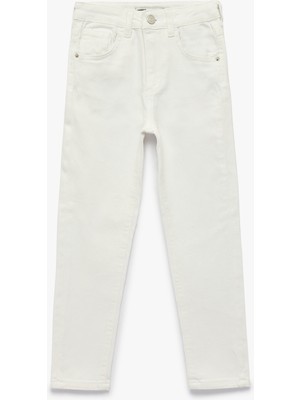Koton Normal Bel Pamuklu Straight Jean Pantolon