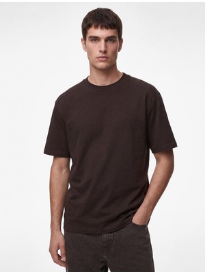 Koton Uzun Kollu Oversize Bisiklet Yaka Kısa Kollu Basic Tişört