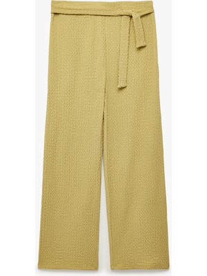 Koton Bağlamalı Bürümcük Kumaş Geniş Paça Pantolon