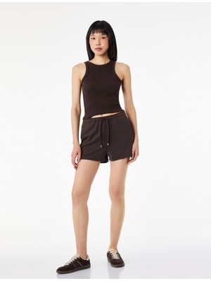 Koton Kaşkorse Modal Kumaş Beli Bağcıklı Cepli Mini Şort