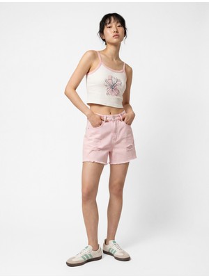 Koton Slim Fit Ip Askılı Çiçek Baskılı Pamuklu Bluz