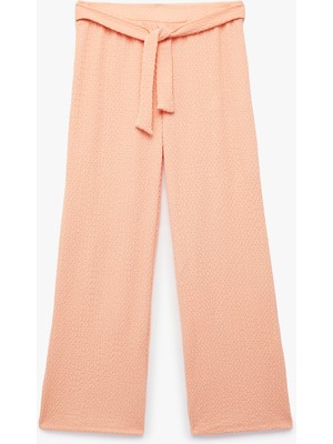 Koton Bağlamalı Bürümcük Kumaş Geniş Paça Pantolon