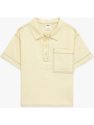 Koton Oversize Viskon ve Keten Karışımlı Kısa Kollu Gömlek