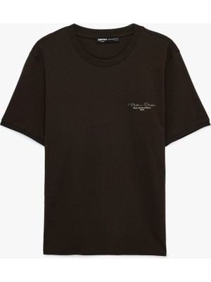 Koton Regular Fit Kısa Kollu Bisiklet Yaka Pamuklu Baskılı Tişört