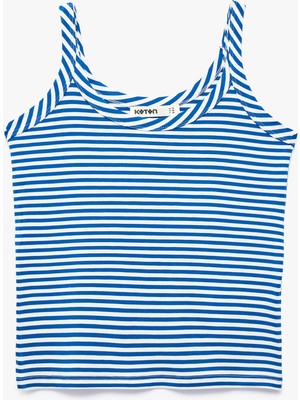 Koton Slim Fit U Yaka Askılı Çizgili Atlet