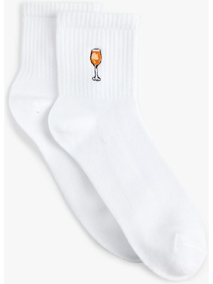 Koton Nakışlı Soket Tenis Çorabı