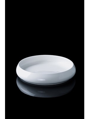 PremiumPort Şık Porselen Yuvarlak Tabak 24X3,8 Cm, Modern ve Dayanıklı Tasarım