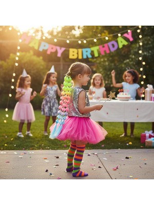 Pileli Store Balon Örgülü Lastikli At Kuyruğu - ACM07