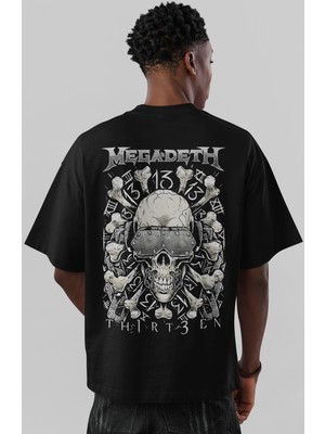 Sevbano Megadeth Rock Metal Müzik Grubu Sırt Baskılı Unisex Oversize Tişört