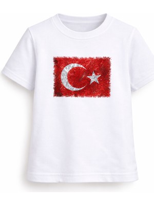Herşey Nota Erkek Çocuk Beyaz Desenli Tişört 3-14 Yaş Baskılı Şık Tasarım