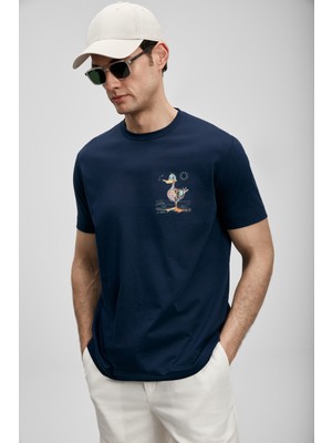 Lufian Fınx Modern Grafik Tişört Siyah