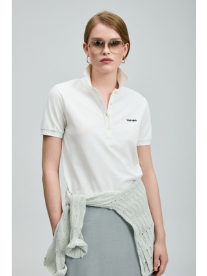 Lufian Anka Kadın Polo Tişört Siyah