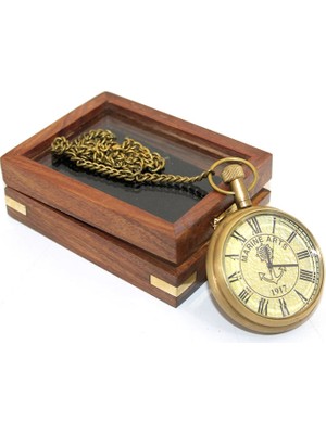 Ulu Pazarlama Ahşap Kutulu Köstekli Saat NI4346