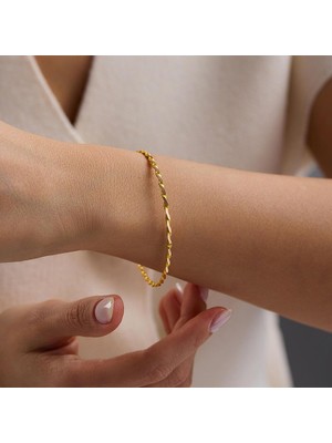 Sembol Gold 8 Ayar Ikili Burma Altın Bilezik 2 mm