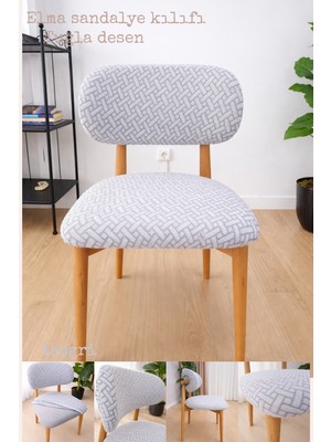 UY STYLE Jakarli Kumaş Elma Sandalye Kılıfı,tuğla Desen (1 Adet)