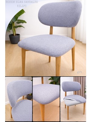 UY STYLE Jakarli Kumaş Bohem Elma Sandalye Kılıfı,esnekli ,lastikli ,leke Tutmaz (1 Adet)