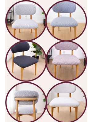 UY STYLE Jakarli Kumaş Elma Sandalye Kılıfı,tuğla Desen (1 Adet)