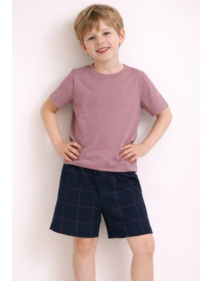 Syah Erkek Çocuk Pamuklu Kısa Kollu Şortlu Pijama Takımı