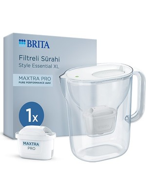 BRITA Brıta Style Essential Xl 1 x Maxtra Pro Pure Performance Filtreli Su Arıtma Sürahisi – Beyaz (3,6l)