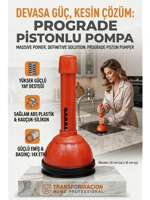 İlkyaz Fashion Prograde Pistonlu 14X Lavabo Gider Açıcı Pompa 716627 ILKYAZ-325T435